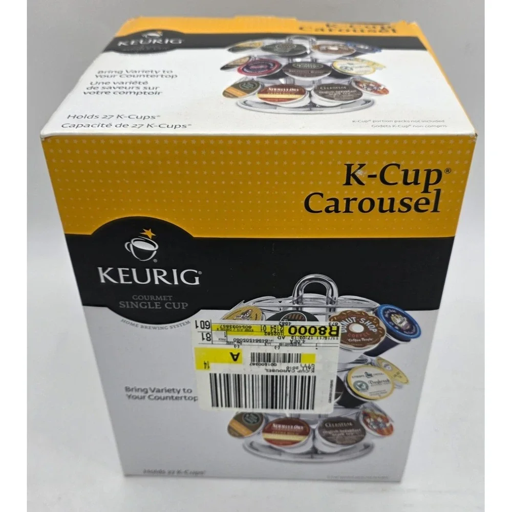 Keurig K-Cup Carousel Rotating Coffee Pod Holder Chrome 27 Capacity 5060 New